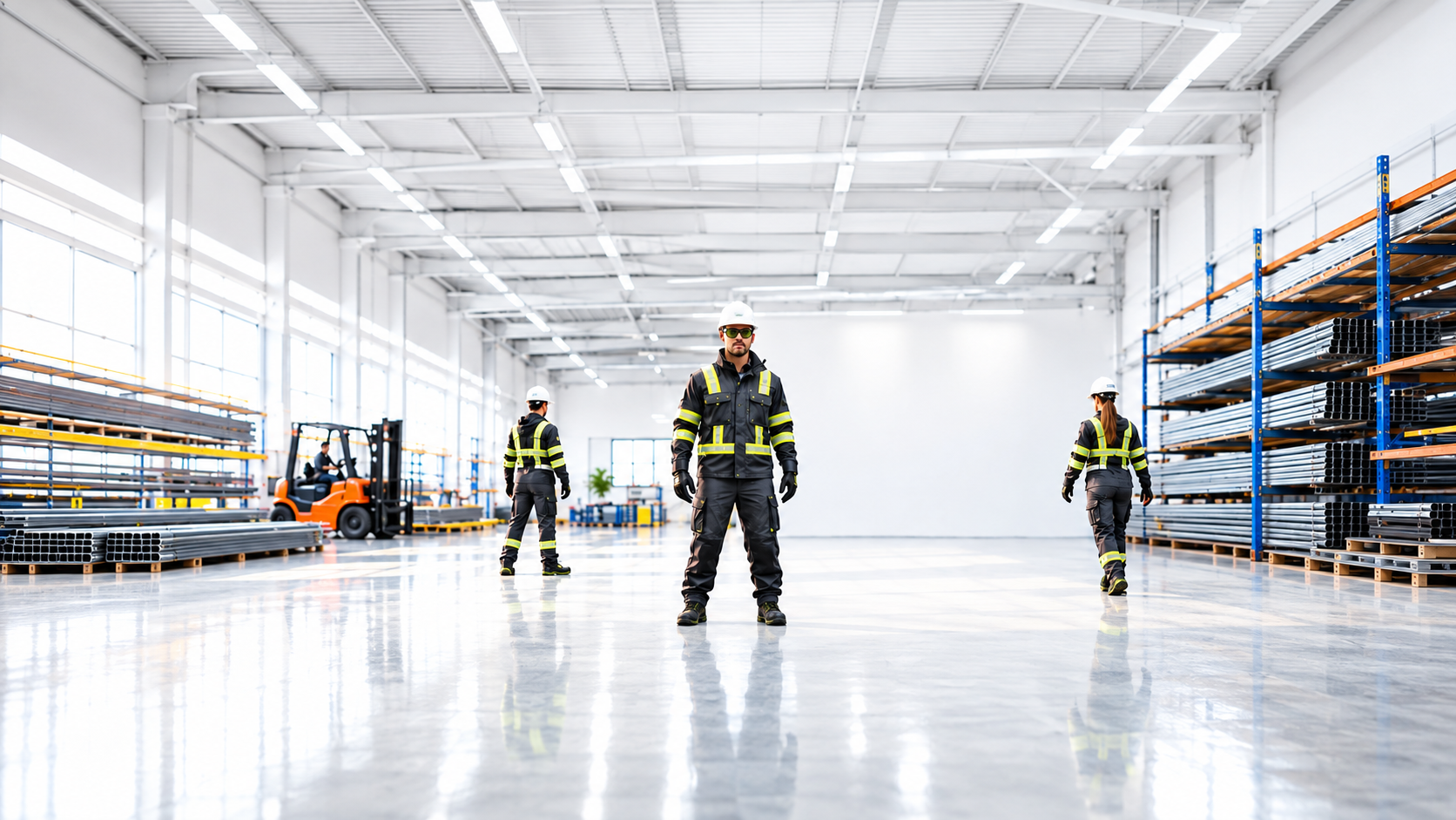 Work jacket, safety helmet, glasses, gloves, footwear and respirator mask
